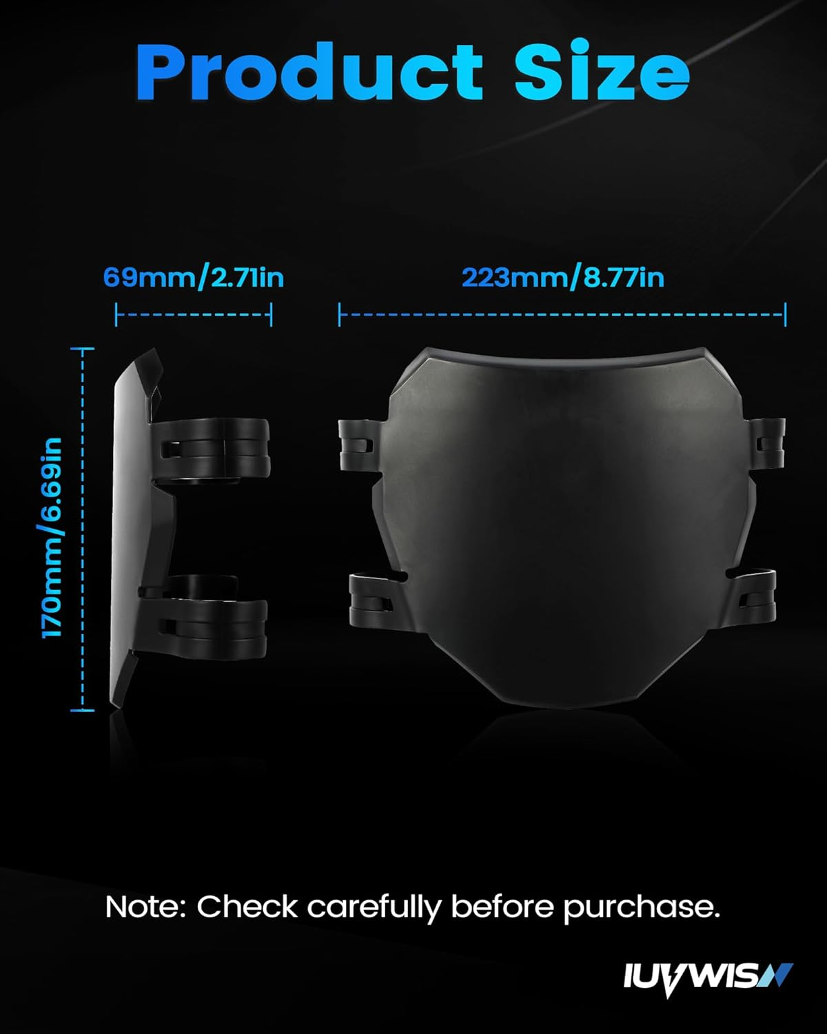 Electric Bike Number Plate E Bike Front Plate Compatible Fit for Ridstar Q20 Super 73 S1 S2 Y1 RX Macfox X1S X1S X X2 Commuter Ebike Electric Mountain Bike Black - Blue image number 4