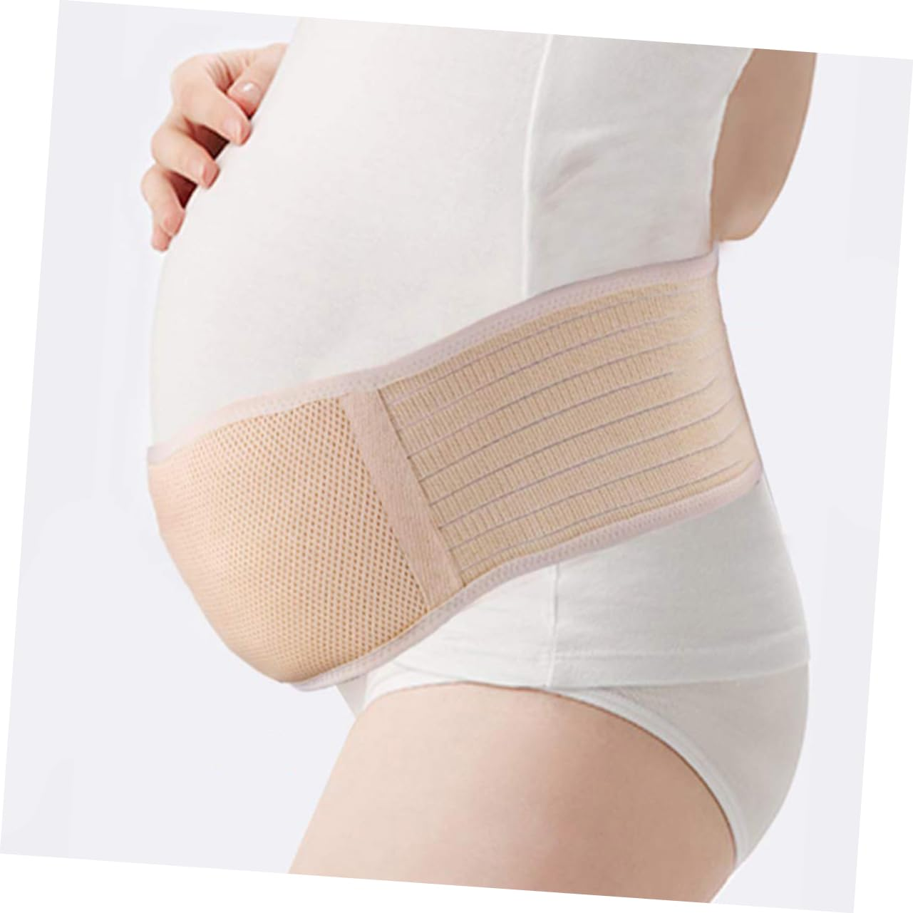 Maternity Belly Belt and Abdominal Support Band for Pregnancy, Breathable Waist Care Back Brace in Beige, Free Size, Comfortable Lower Abdomen Protector for Women during Pregnancy