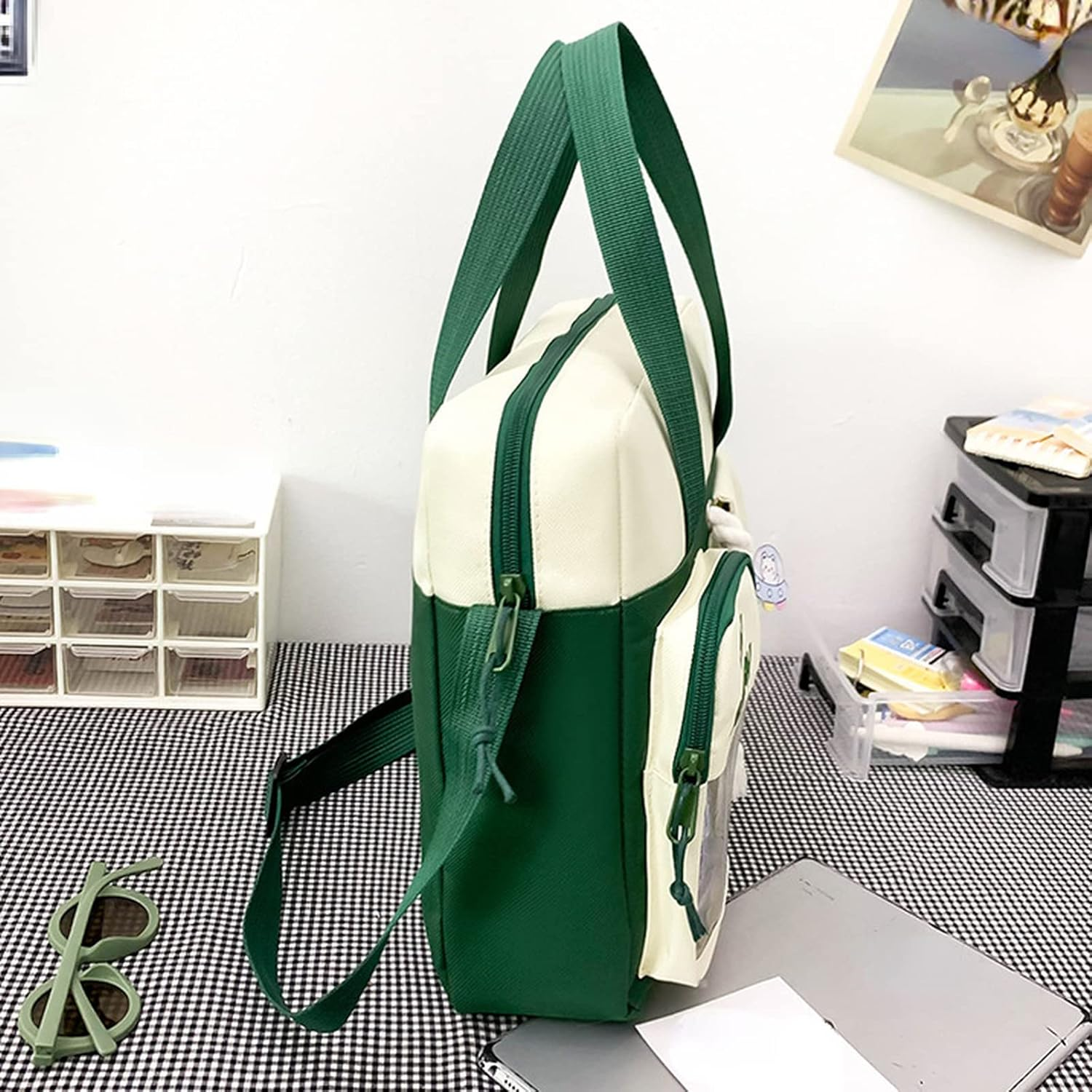 Aobiono Kawaii Backpack with Cute Pins Anime Japanese Ita Bag Aesthetic Handbag Shoulder Tote Messenger Crossbody JK Uniform image number 5