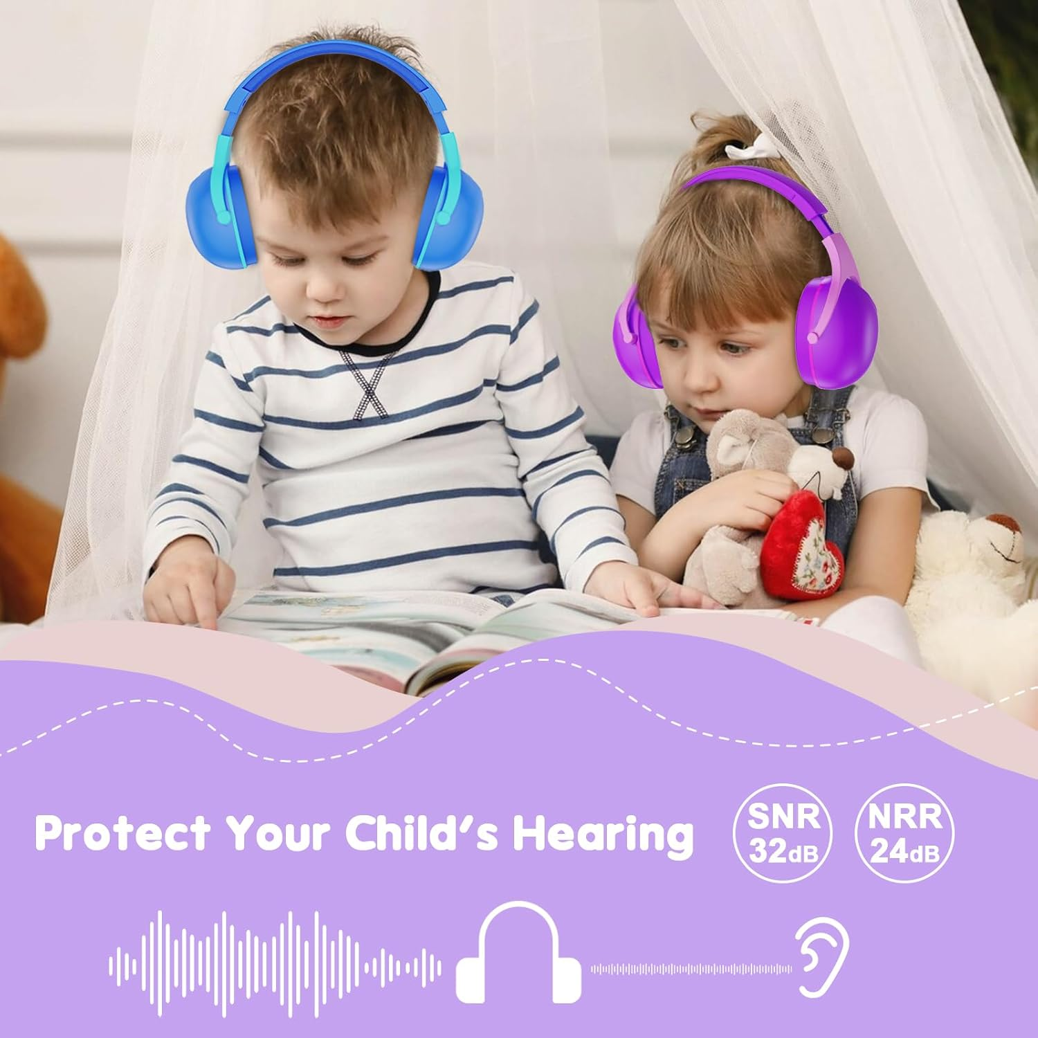 Procase Noise Cancelling Headphones for Kids, 2 Pack Kids Ear Protection for Monster Jam Truck, Hearing Protection Noise Reduction Earmuffs for Sensory Autism Toddler Children image number 6