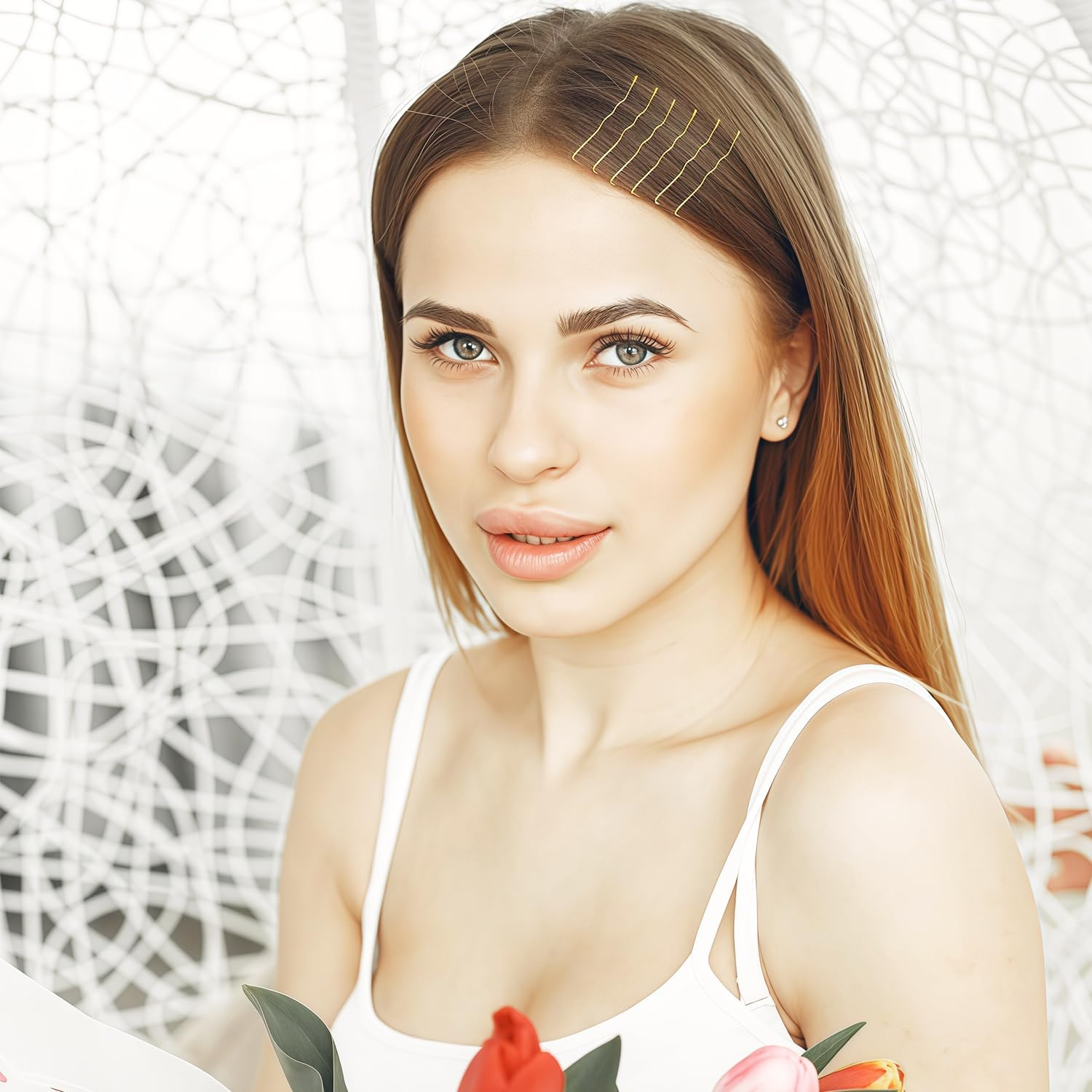 Pack of 50 Mini Hair Pins Gold, 3.5 Cm Small Wavy Hair Pins Metal Hair Clip for Women Girls Children Bun Long Straight Curly Hair All Hair Types image number 2