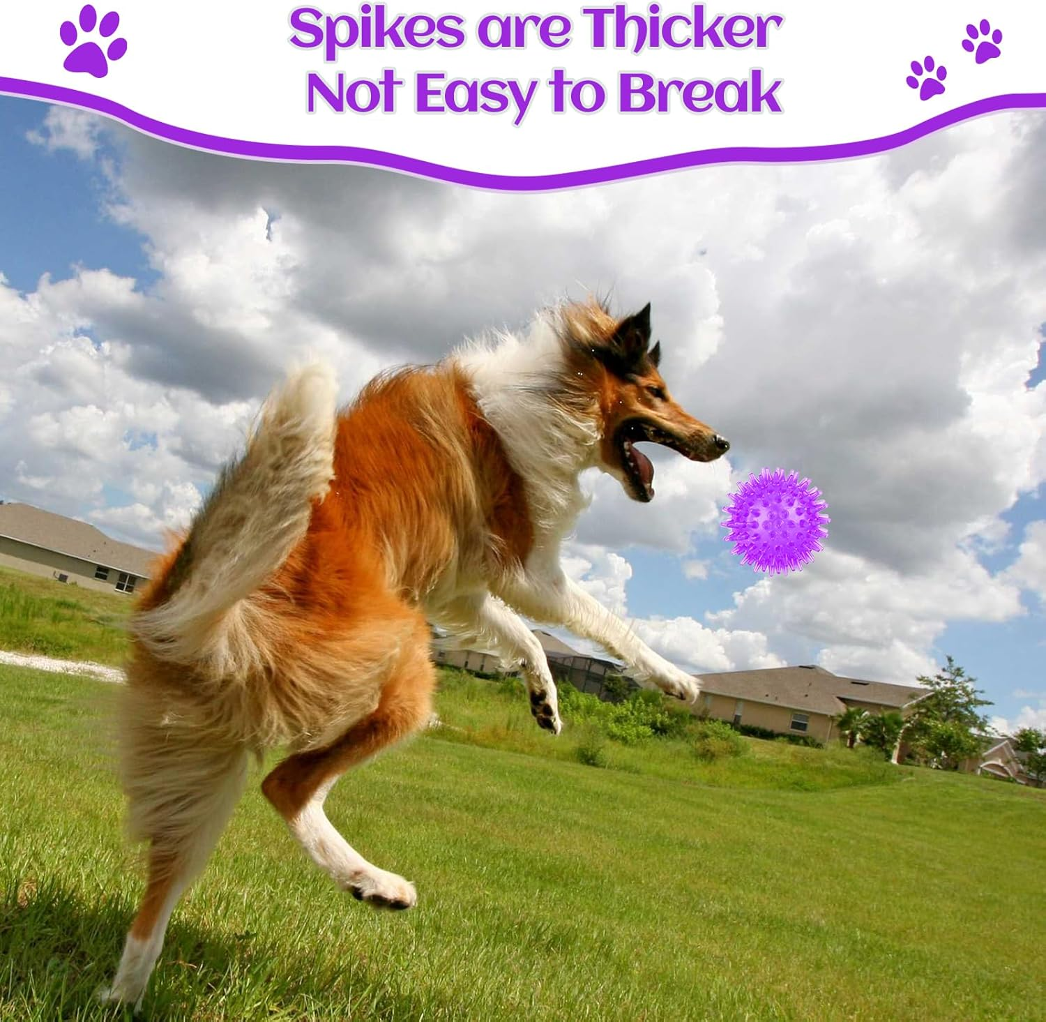 Vatrepeo 12Pack Squeaky Dog Toys Spiky Dog Balls for Aggressive Chewers Cleans Teeth and Promotes Dental and Gum Health for Pet Squeaker Ball Toys image number 6