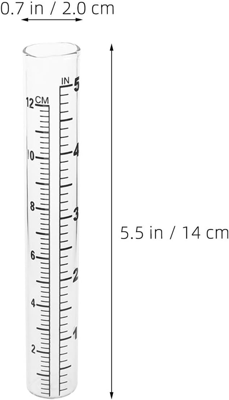 4Pcs Glass Rain Gauge Replacement Tubes Rain Water Gauge Cylinders for Outdoor Garden and Lawn image number 5