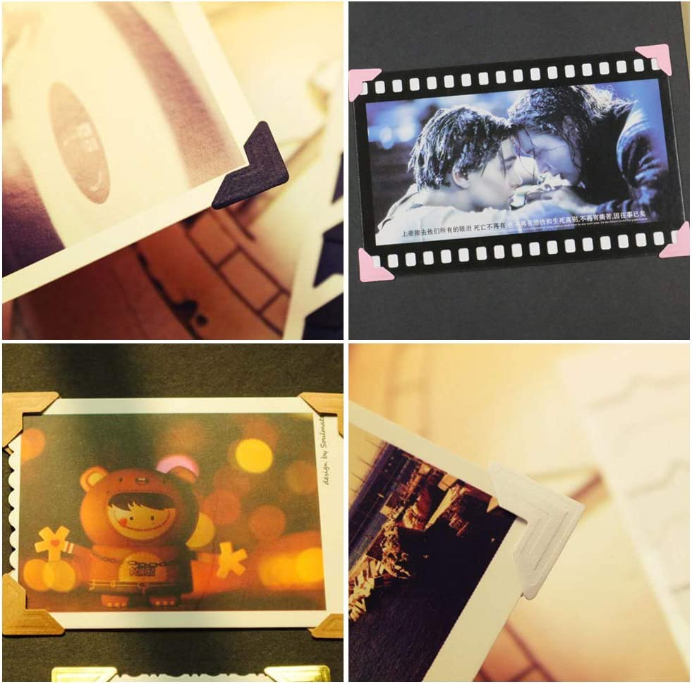 15 Sheets Photo Mounting Corners, Finegood Self Adhesive Paper Picture Sticker for DIY Scrapbook Album Diary Personal Organizer Notebook - 14 Colors image number 6