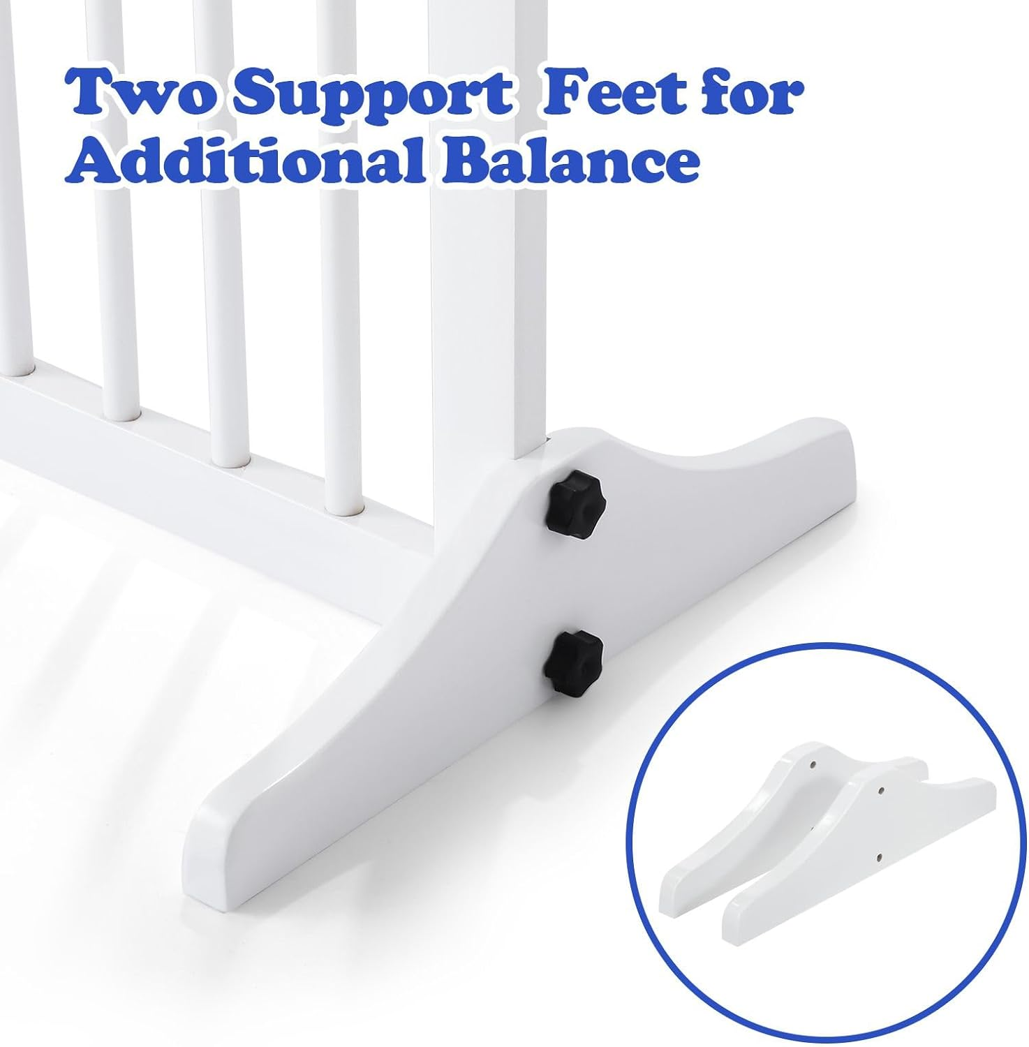 Pet Safety Gate with Walk over Door,Extensible Width 113Cm-165.5Cm, Freestanding Dog Fence Safety Guard Indoor Wooden Playpen Foldable Barrier Protection Net Stair Partition White 3 Panels image number 1