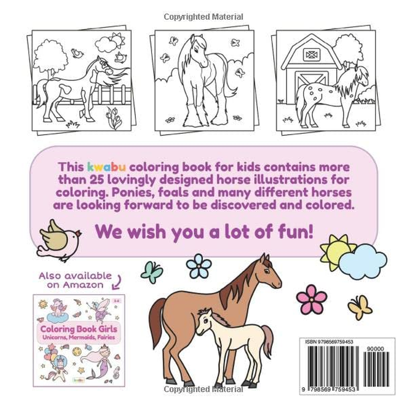 Coloring Book Horses & Ponies: for Kids Ages 4-8 - Many Cute and Lovingly Designed Horse Illustrations to Color for Girls and Boys from 4 Years image number 1