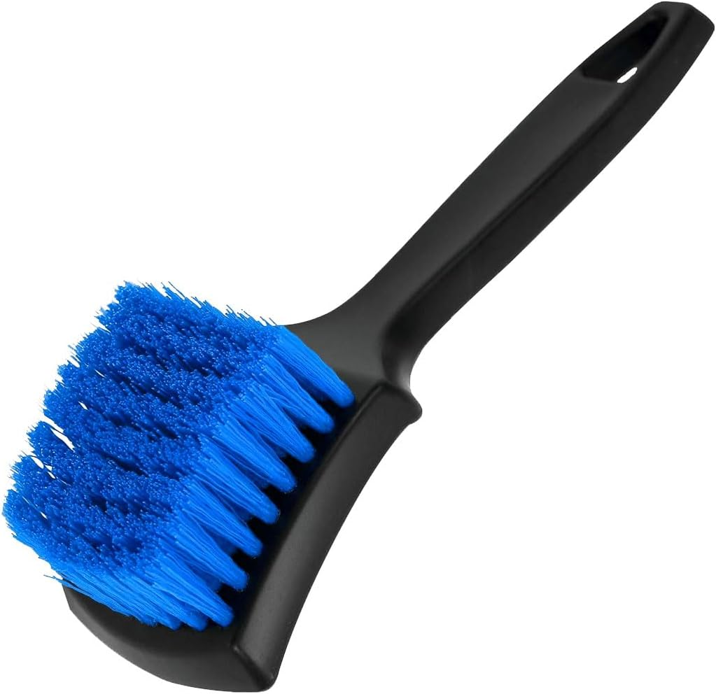 8.3&times;2.5 Inch Carpet Cleaning Brush, Scrub Brush for Floor Mats, Car Wheel Hub Cleaning Brush for Car Interior and Home, Car Wash Brush Automotive Tire Brush with Soft Bristle Short Handle image number 3