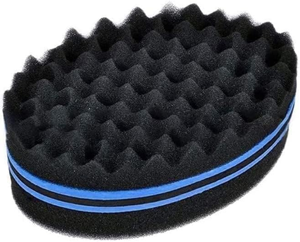 1Pc Black Magic Barber Sponge Brush Curl Twist Hair Sponge Big Holes Double-Sided Comb Twist Hair Wave Brush Afro Curling Coil Care Dreads Locking Suitable for Curly Brushes Styling Hairbrushes image number 6