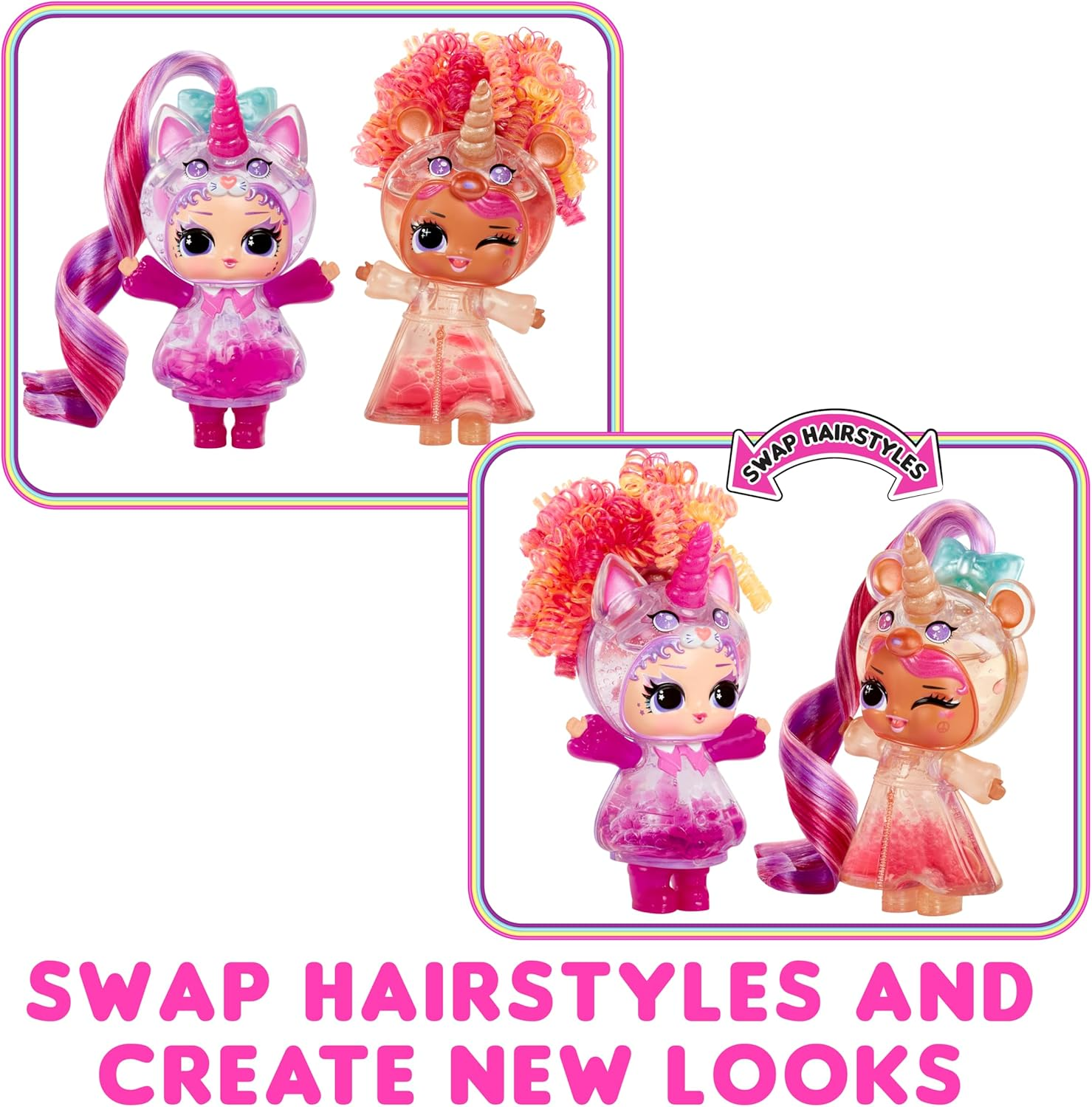 L.O.L. Surprise! Unicorns Tots - Includes 1 Doll, with 2 Colourful Potions, Lava Lamp Experience, and Transparent Features, 8 Dolls to Collect, for Children Ages 4+