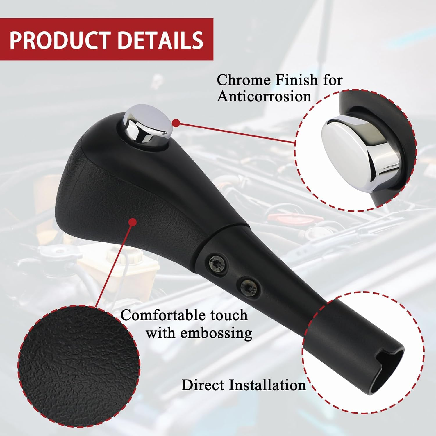 TQPONLY Gear Shift Shifter Knob | Compatible with 2003-2006 Honda Accord Automatic Gear Shift Lever Handles | Replaces 54131-SDA-A51 54130-SDA-A84ZB 54131-SDA-A81 image number 3