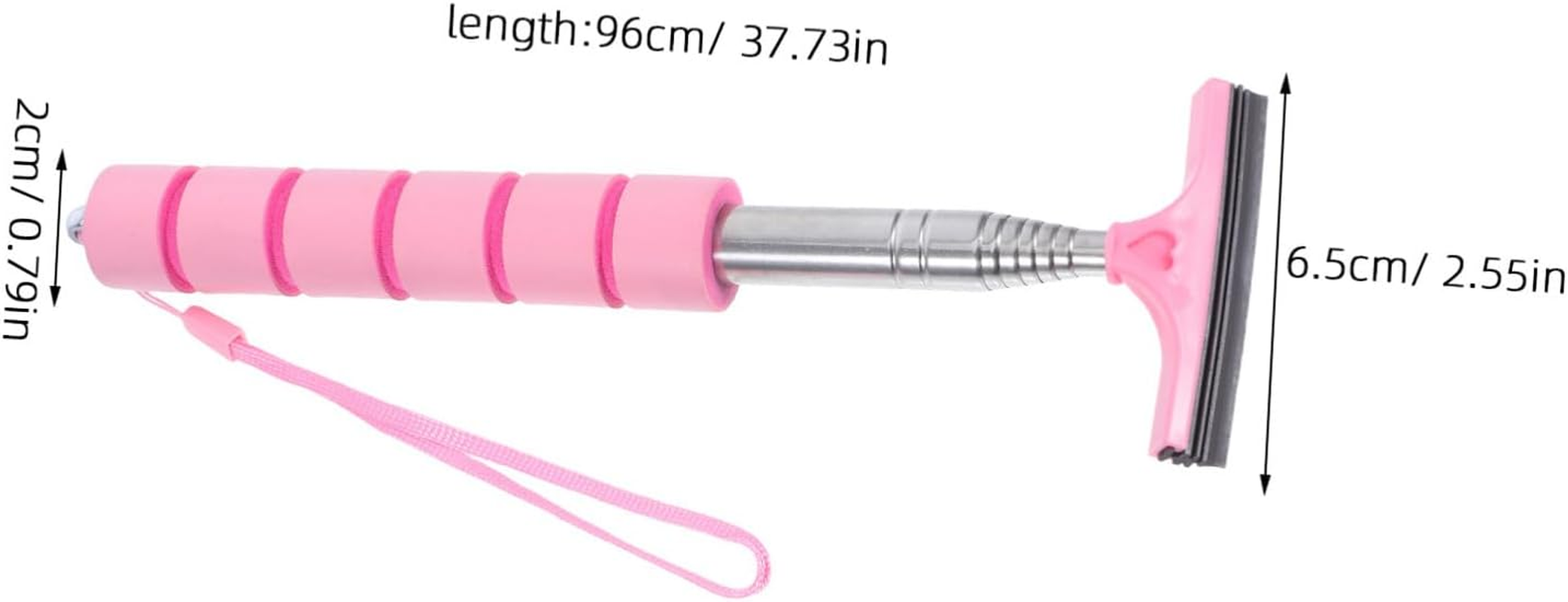 UTHCLO Car Rearview Mirror Cleaner Tool Extendable 21.5-96Cm Pink Windshield Wiper Brush Multi-Functional Car Cleaning Kit for Rainproof Auto Glass Maintenance