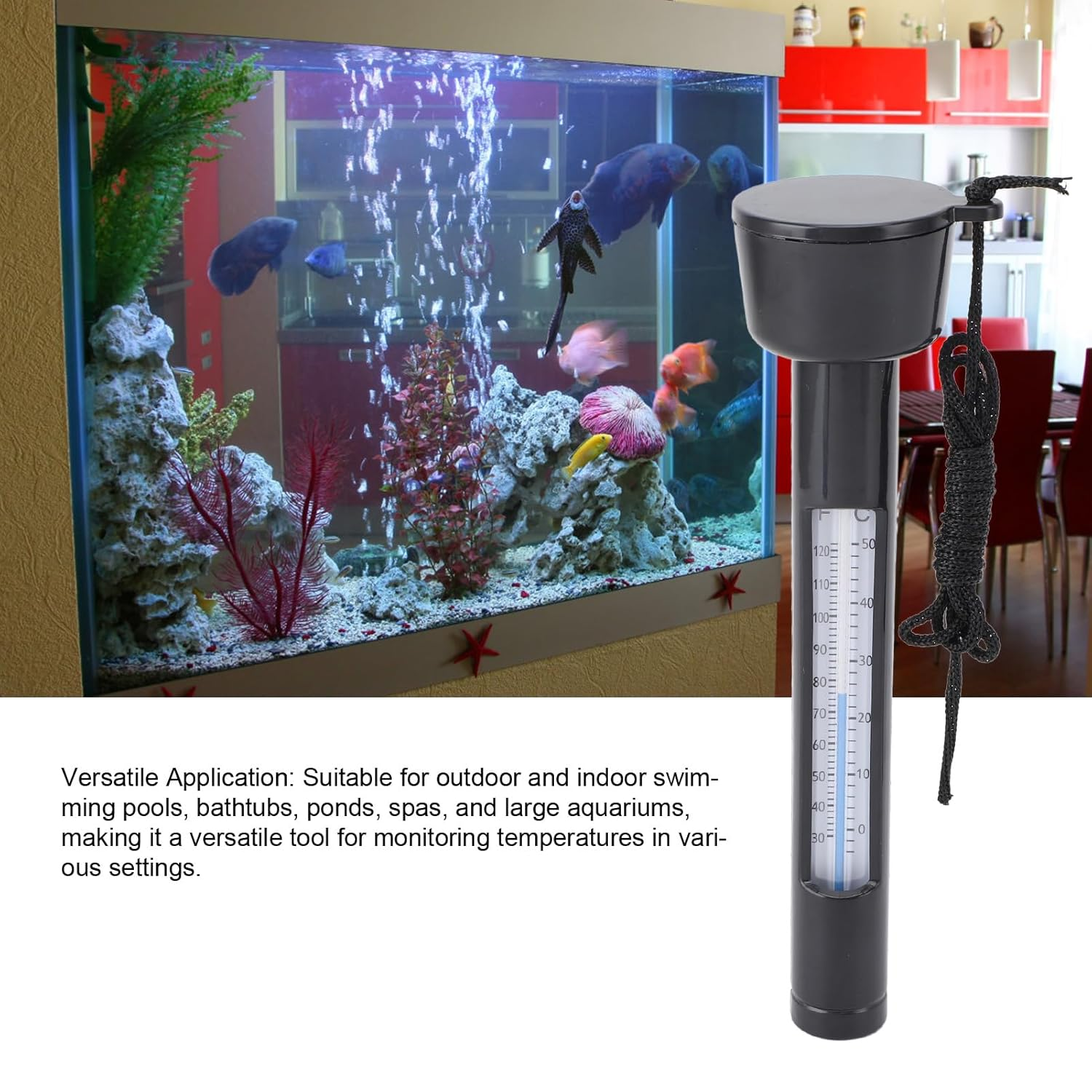 Floating Pool with String - Accurate Temperature Measurement for Spas, and Swimming Pools - Stylish Design image number 3