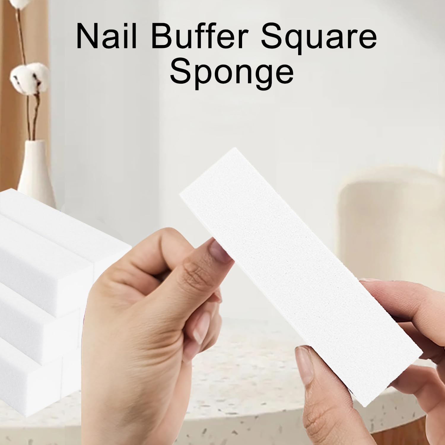 Icovalescent 10 Pieces Nail Buffer Block, Square Nail Buffer Sponge Buffer Professional for Home Beauty Salons Gel Nails (White) image number 6