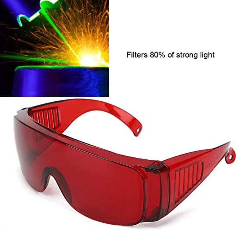 405-1064Nm Wavelength Safety Glasses for Typical 650Nm 445Nm 405Nm Light, Can Filter 80% of the Strong Light for Hair Removal Treatment Eye Goggles (Red) image number 5