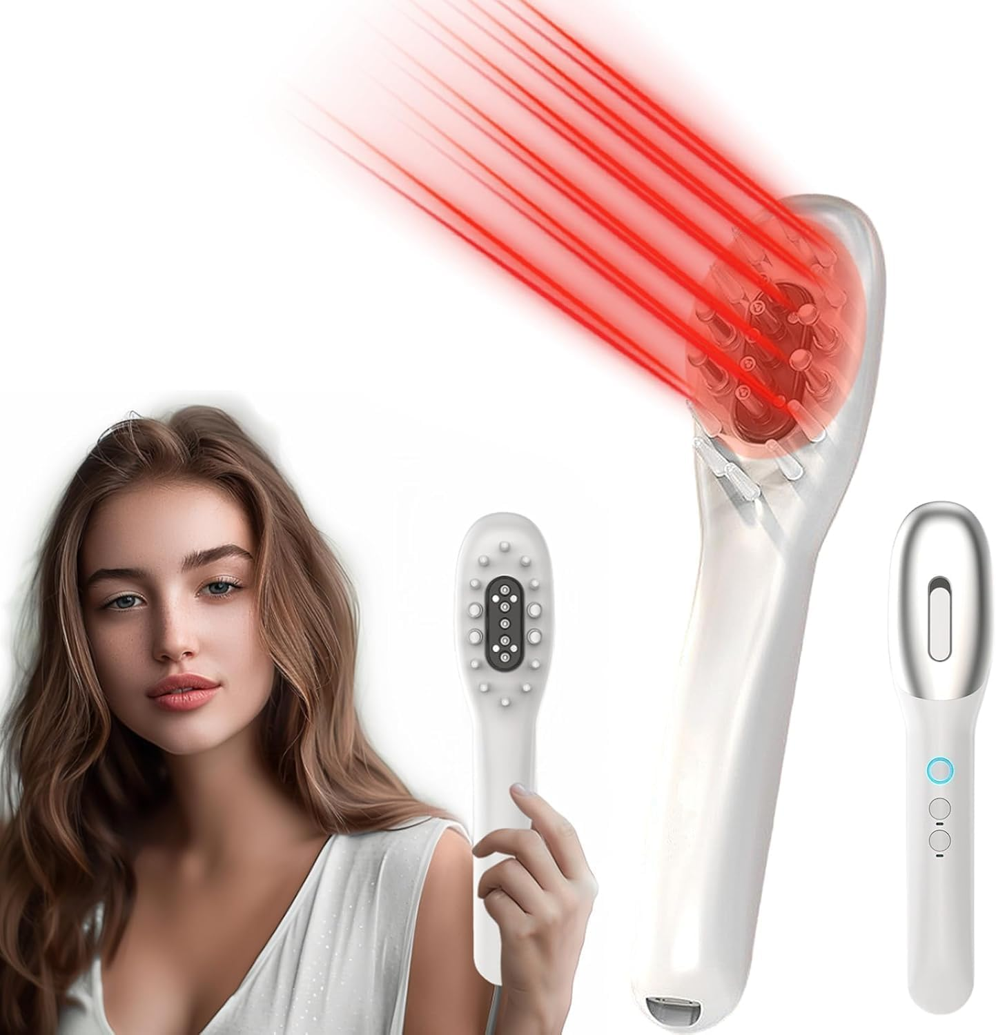 Havvo Laser Hair Growth Comb, Laser The- Rapy Comb, Electric Scalp Massager Hair Growth Device Comb Hair Loss Thinning Treatments for Men & Women Laser Comb for Hair Growth Red Light Comb