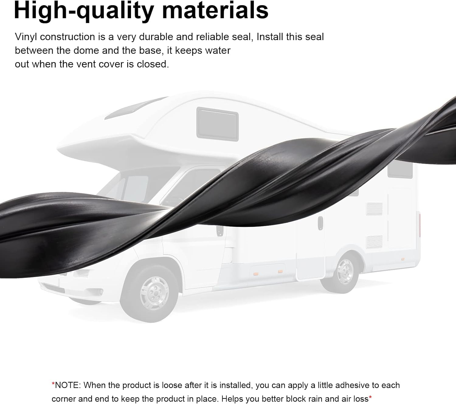 SZKXMJ Rv Roof Vent Seal Vinyl Seal Rv Sealfor Ventline, Hengs and Camco Roof Vents (59INCH, Black) image number 4