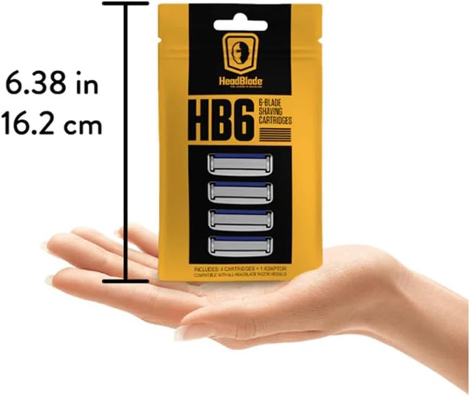 Headblade HB6 Shaving Six Stainless Steel Blades Refill Set