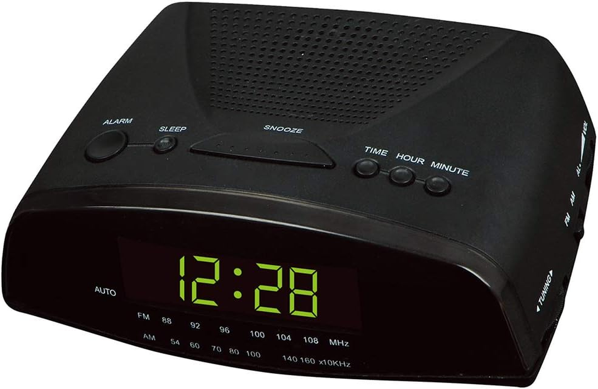 Alarm Clock Radio, Dual Channel Radio Clock AM/FM Clock Radio LED Clock Suitable for Bedroom Office Kitchen,C - B image number 4