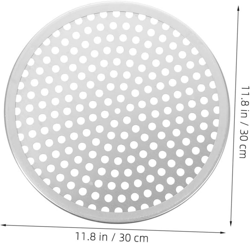 VINTORKY Perforated Pizza Pan with Holes 12-Inch Aluminium Alloy round Baking Tray Metal Pizza Plate for Oven Kitchen Bakeware image number 1