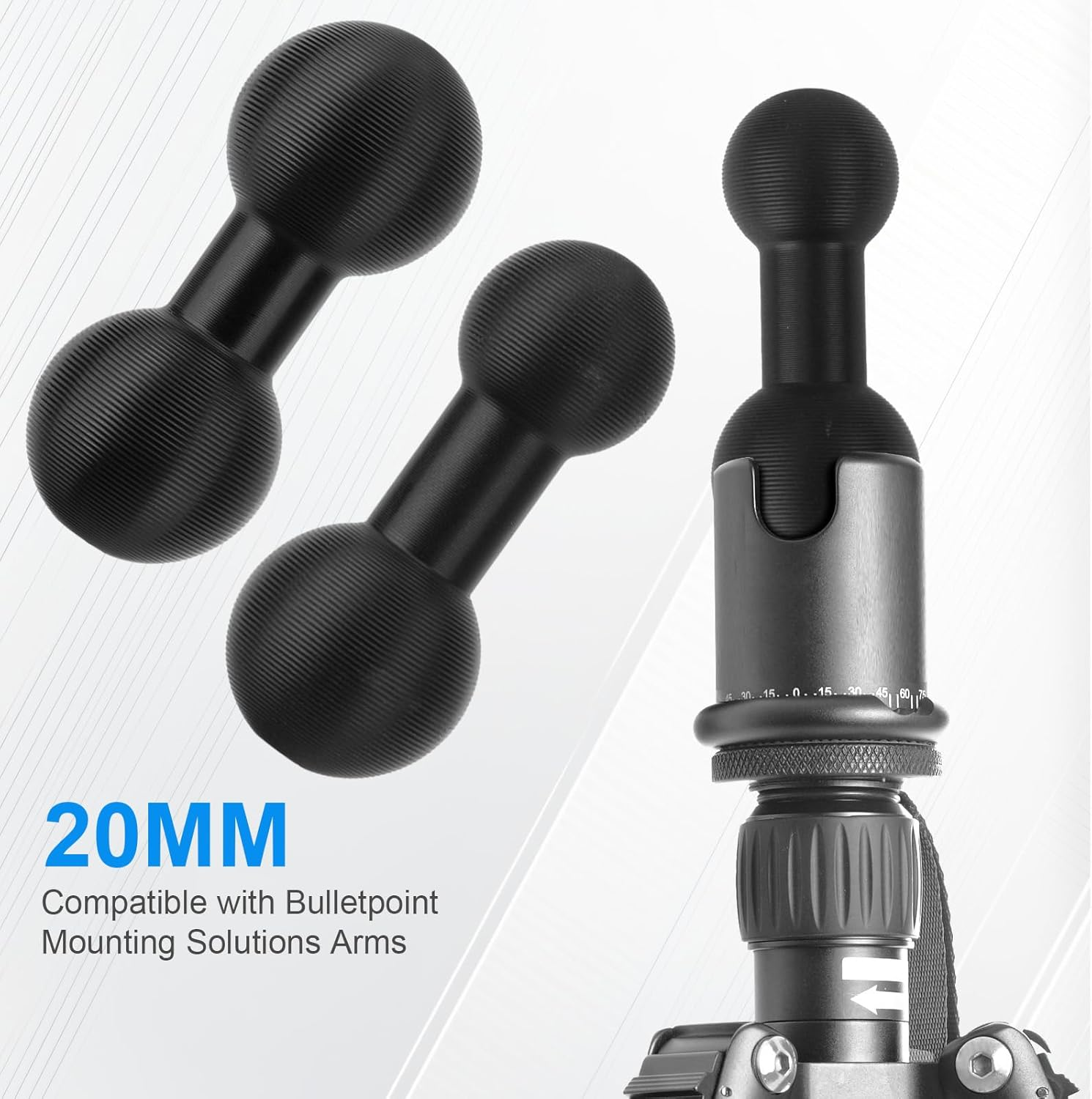 2Pcs 2 Design Ball Mount Arm Set, Durable Aluminum Alloy 20Mm to 20Mm & 20Mm-17Mm Ball Adapter Extension Connector for Secure Attachment for Mounting Arm Connections image number 5