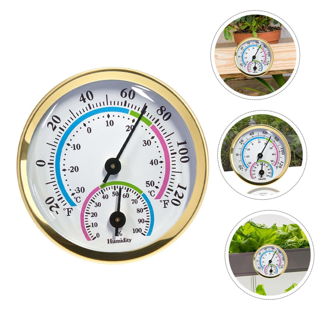 Alasum Indoor Outdoor Thermometer Hygrometer Wall-Mountable Mini Temperature Humidity Gauge Scale for Home Office Garden Kitchen