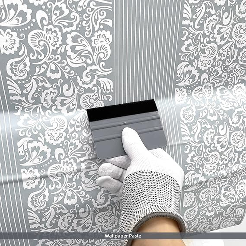 4Piece Plastic Squeegee Set, 8IN/6IN/5IN/4IN, Window Tint Squeegee Vinyl Wrap Squeegee with Felt Edge, Wallpaper Tools Decal Applicator Vinyl Scraper, Perfect Smoothing/Cleaning Solutions image number 6