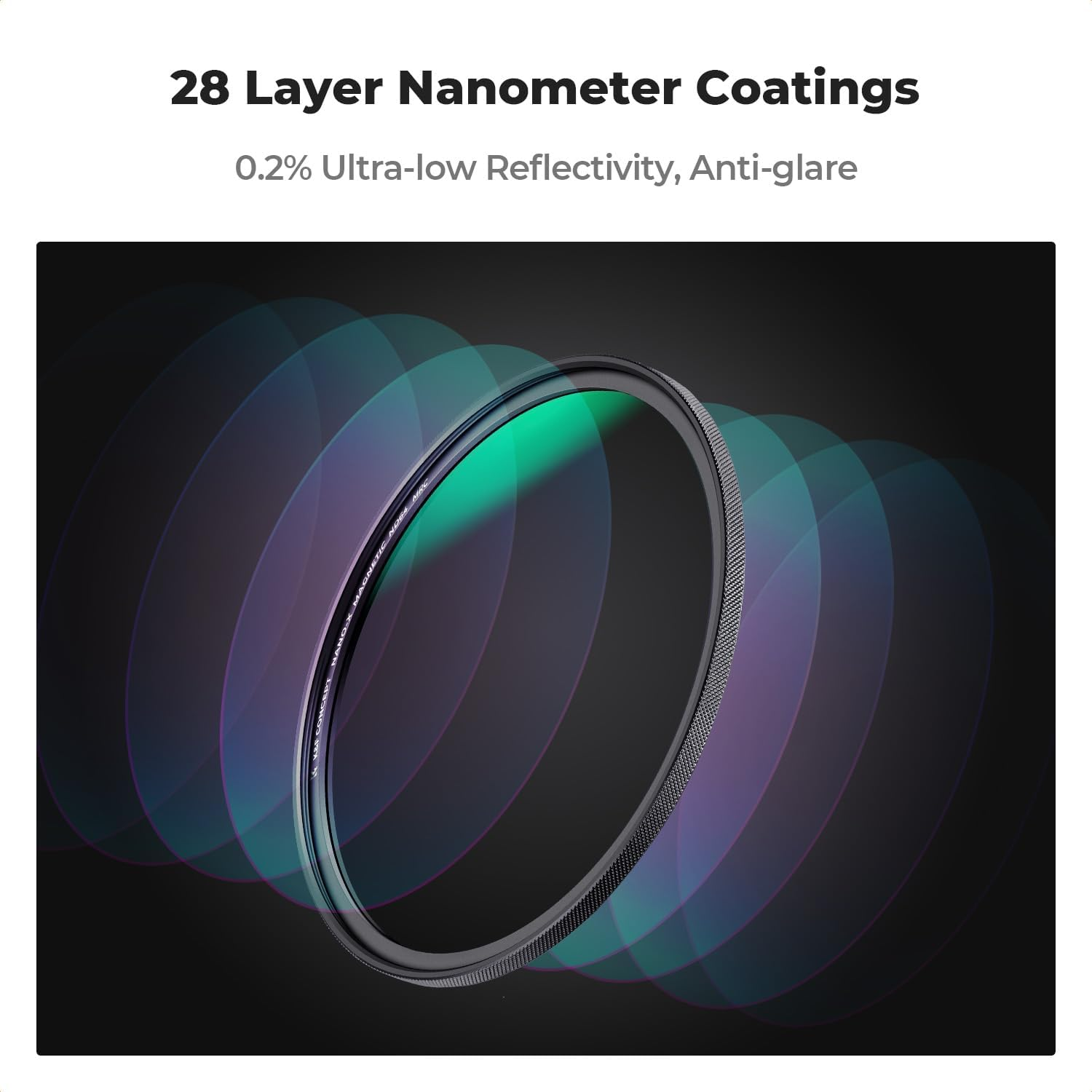K&F CONCEPT 55Mm Magnetic ND1000 Lens Filter (10-Stop Fixed Neutral Density Filter) with 28 Multi-Layer Coatings Waterproof Scratch Resistant for Camera Lens (Nano-X Series) image number 5
