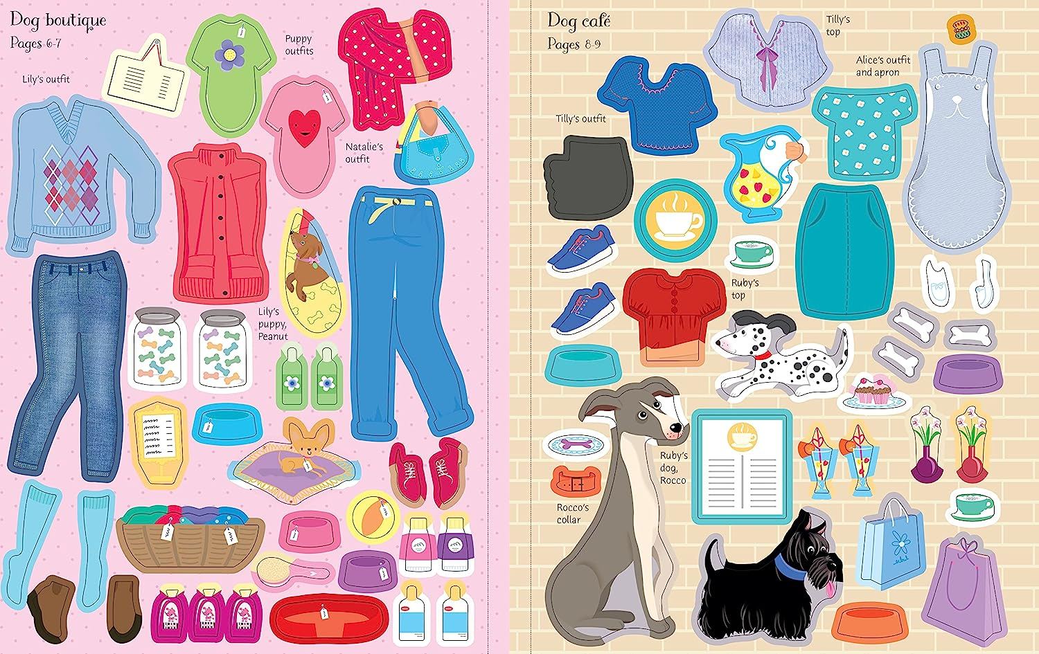 Usborne Dolly Dressing Dogs & Puppies Sticker Book