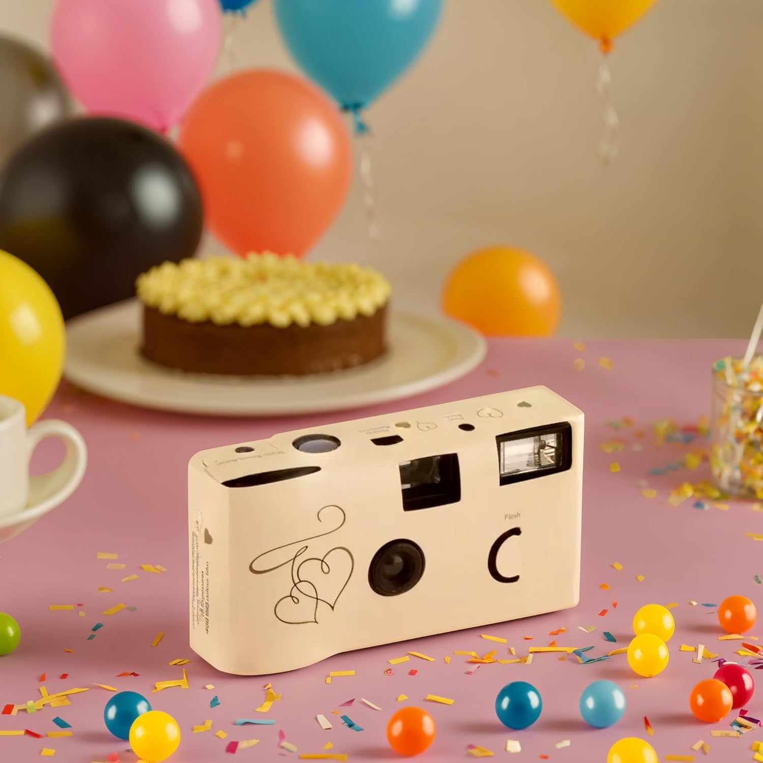 Weddingstar Disposable Camera with Flash - Single Use 35Mm Film Camera for Wedding or Party Favors - Gold Enchanted Hearts (10 Pack) image number 7