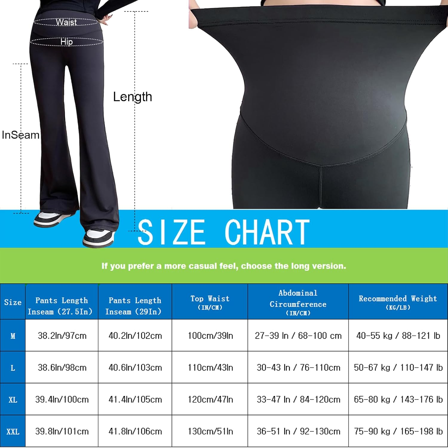 Alled Maternity Leggings over Bump,Buttery Soft Maternity Leggings Petite Flare, Pregnancy Pants image number 1