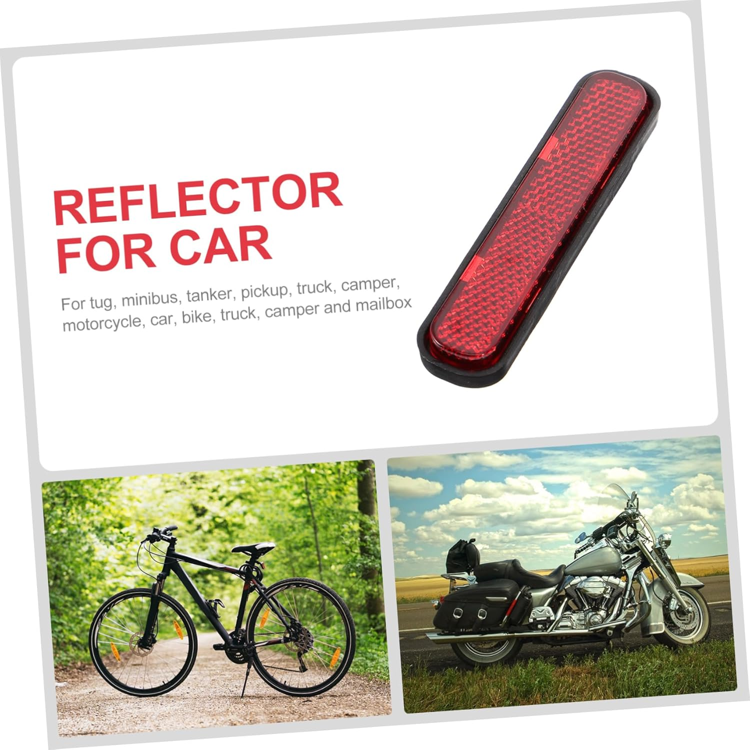 10Pcs Red Oval Screw-On Safety Reflectors for Motorcycle Truck Trailer with Plastic Reflective Panels, High Visibility Warning Signs for Driveway and Roadside Use image number 3