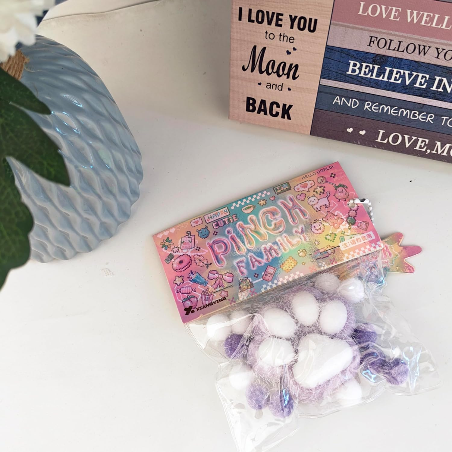 1 Pcs Taba Squishy Kit Kawaii Cat Paw Squishy Fidget Toy, Cute Cat Squishy'S Sensory Toys, Pinch Family Squishy Toys, Stress Relief for Party Favors, Cat Mochi Squishy for Adults (Purple) image number 4