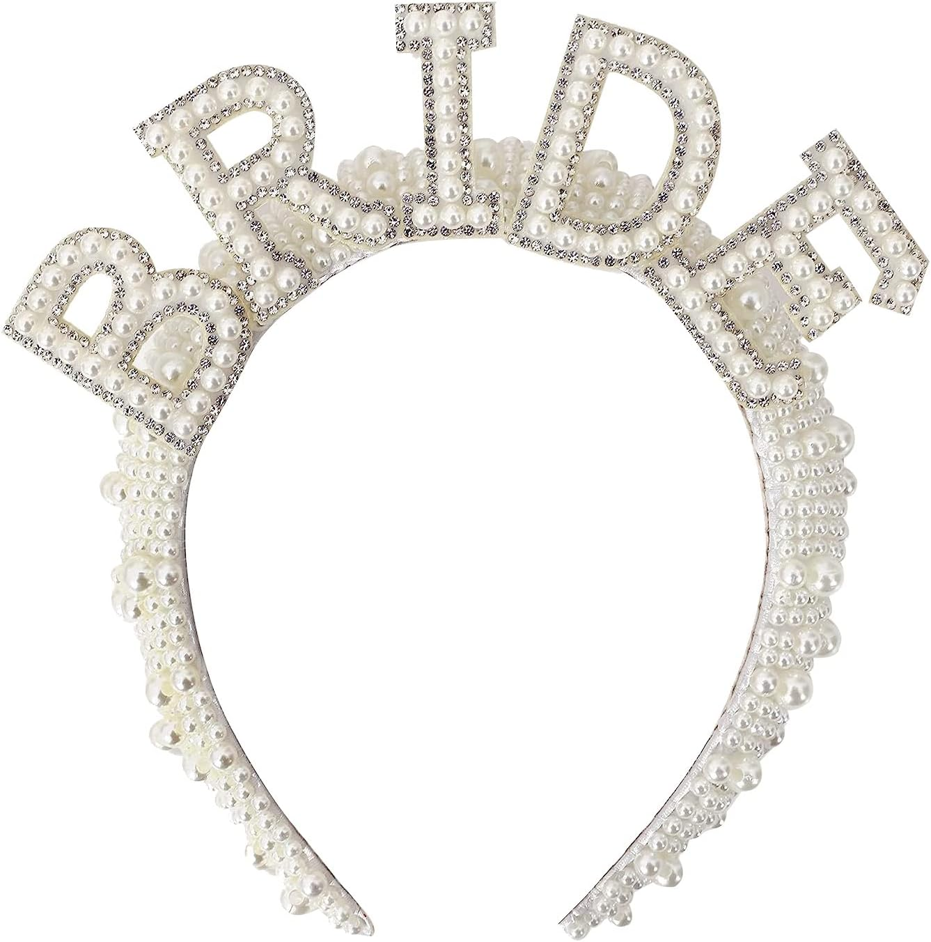 Bride Headband, Pearl Headband, Bride to Be Headband, Bachelorette Party Women'S Headband, Bride Hair Accessories, Bridal Accessories for Bachelorette Party Hen Party Wedding Decoration image number 1