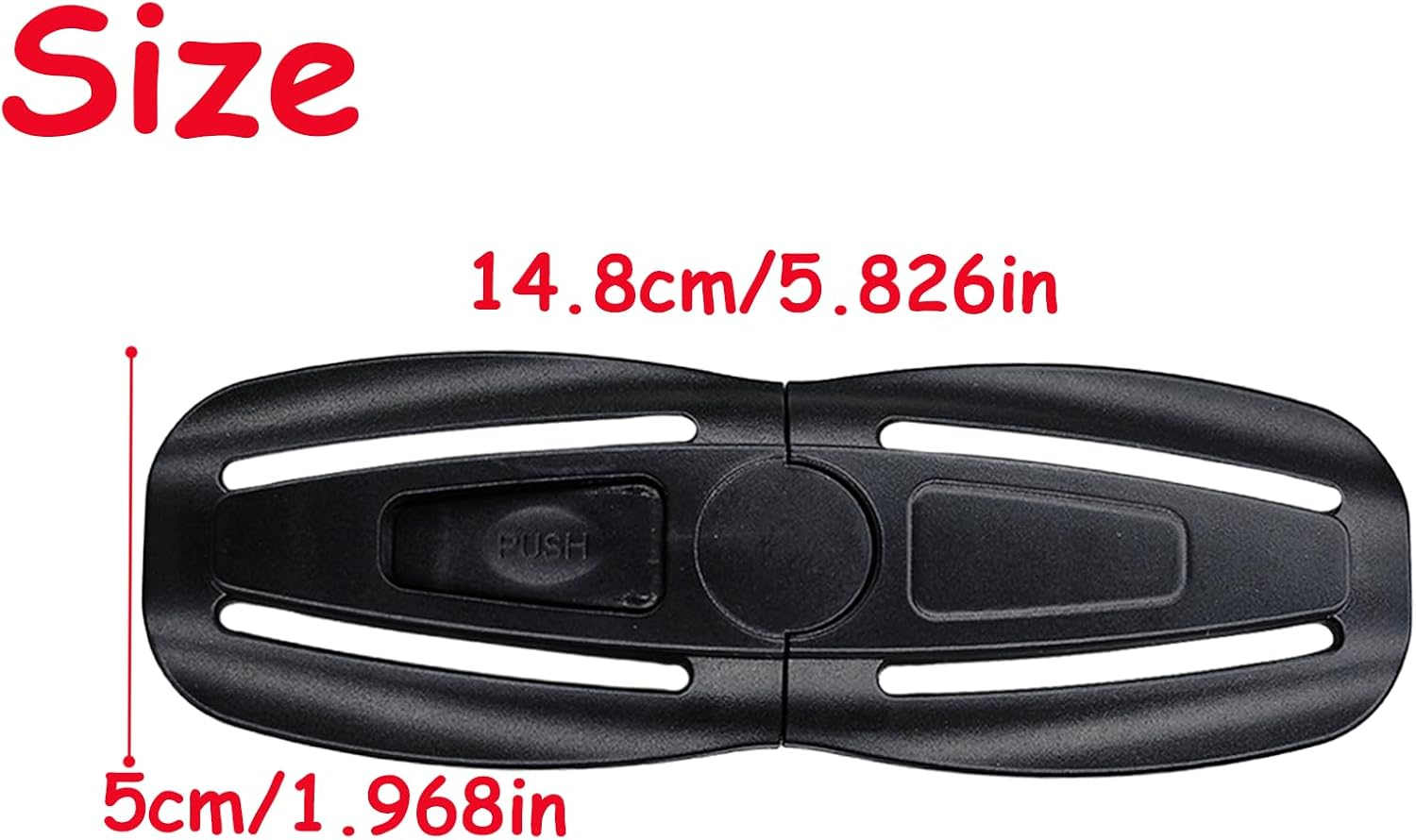 2 Pack Child Seat Chest Clip,Baby Seat Chest Harness Buckle Seat Chest Stroller Chest Universal Replacement for Baby and Kids Trend (Black) image number 5