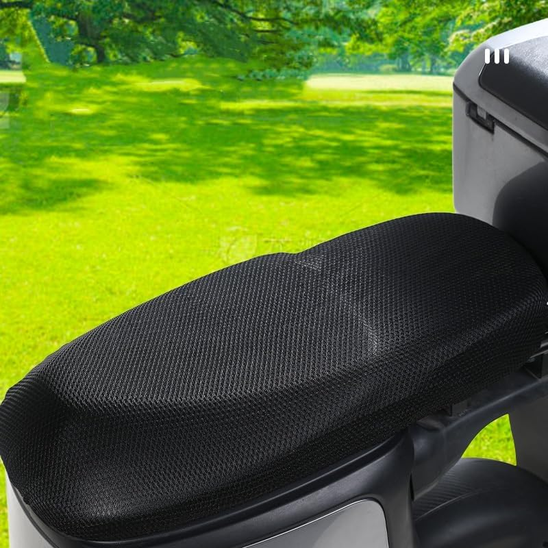 Motorcycle Seat Cover Universal Mesh Protective Seat Cover Non-Slip Breathable Seat Cushion Cover Motorcycle Seat Protector Cushion Seat (Black, 95 * 60Cm)