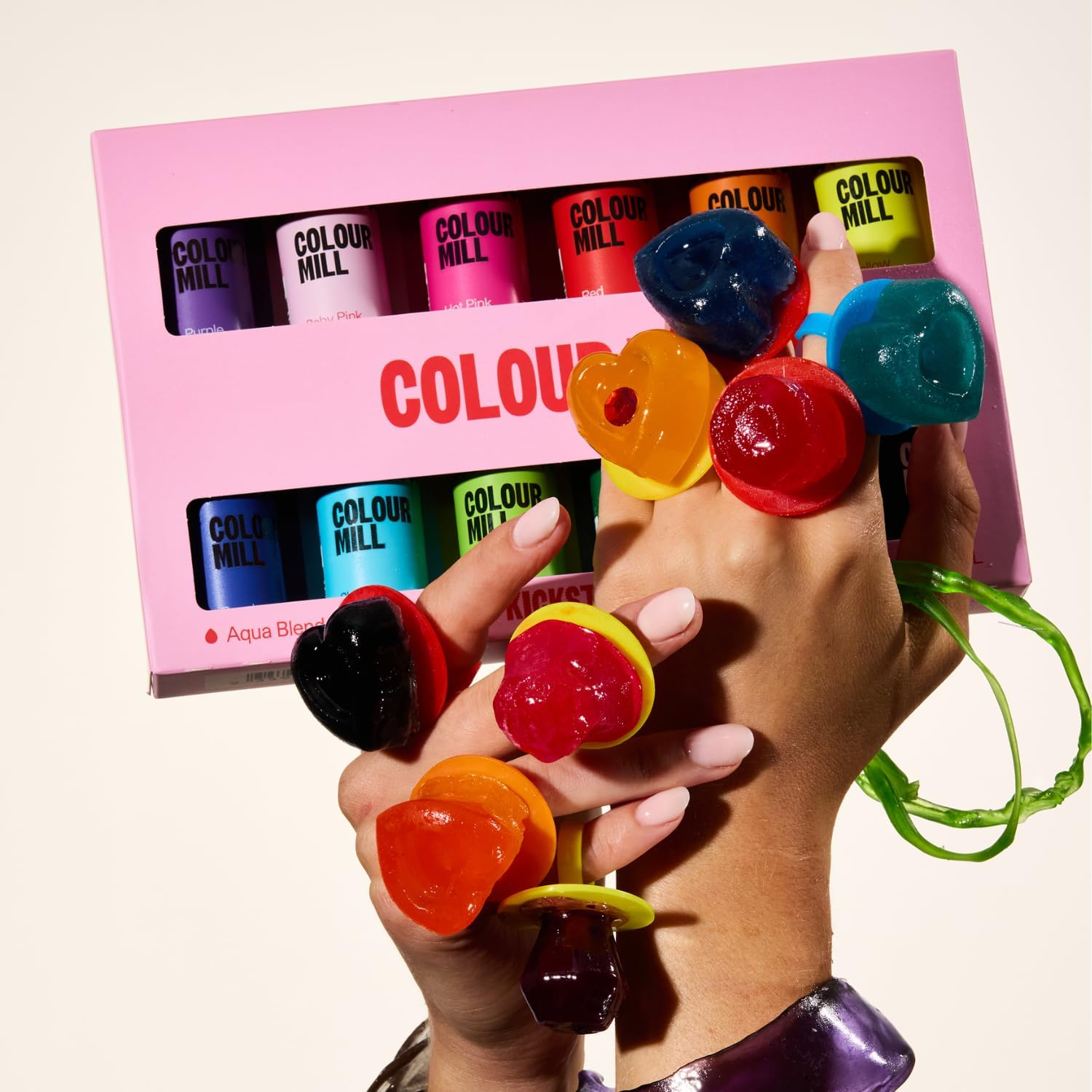 Colour Mill Kickstarter Pack Aqua Blend Water-Based Food Colouring, 12 Colours X 20Ml Each: Baby Pink, Black, Chocolate, Forest, Hot Pink, Lime, Orange, Purple, Red, Royal, Sky Blue, Yellow image number 2