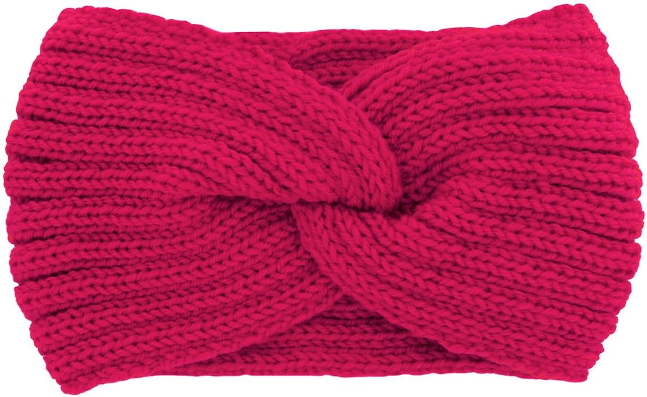 Axy Women'S Knitted Headband with Twist Knots, Winter Headband, Knitted Headband (Fuchsia) image number 5