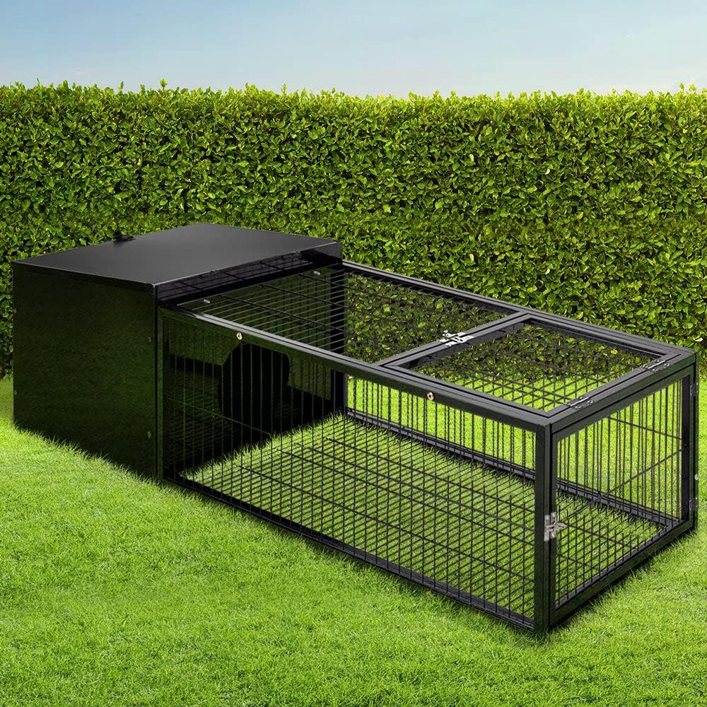 I.Pet Rabbit Hutch Bird Cage Ferret Guinea Pig Rat Bunny Cages Pet Enclosure House Carrier Habitat,Ourdoor Indoor for Small Animals, 120Cm Length Metal Steel Slide-Out Tray Lockable image number 2
