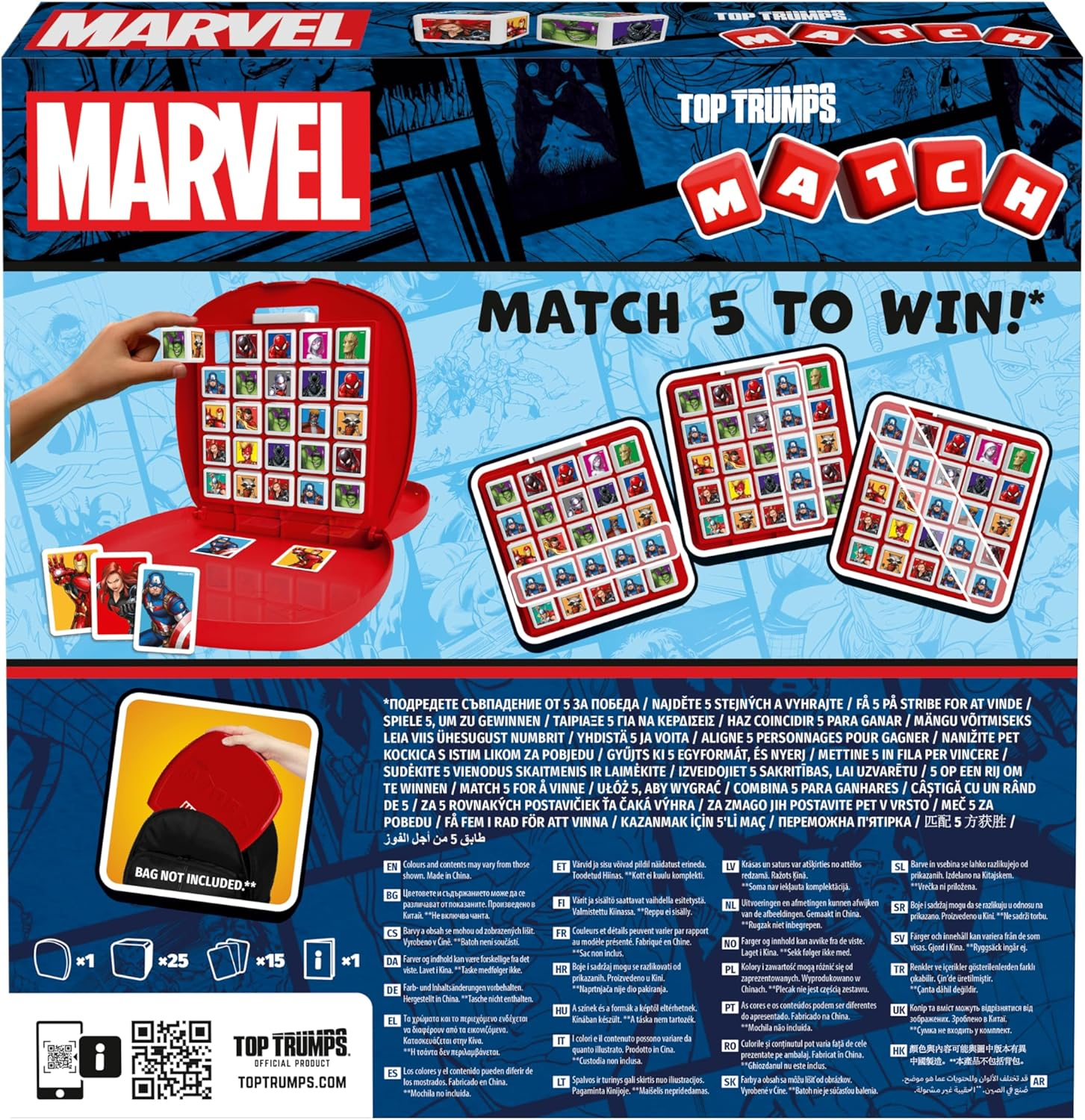 Top Trumps Match Marvel the Crazy Cube Game - Competetive, Strategic & Logic Board Game - Match 5 in Row Marvel Heroes! - 2+ Players Aged 4+ image number 5