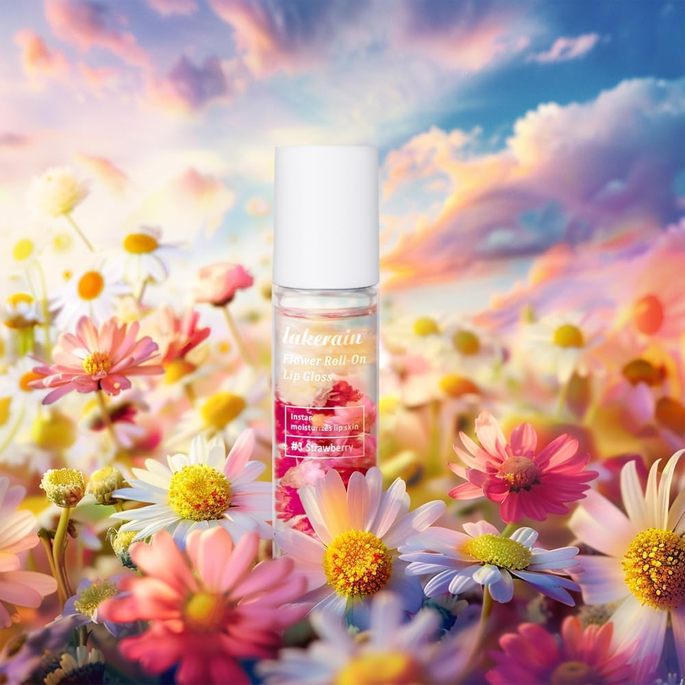 Flower Roll-On Lip Gloss, Watermelon Flavour, 5.9Ml image number 3