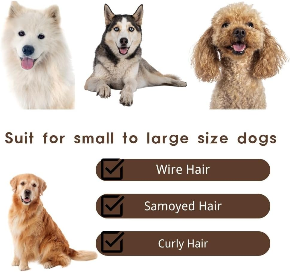 Large Slicker Brush Extra Long Pin Slicker for Long Haired Dog and Cat, Pet Grooming Brush Easy to Comb Knots Use to Clean Loose & Dirt, Pet Brushes for Dogs Shedding for Thick Undercoat Curly Hair, 25Mm(Black) image number 2