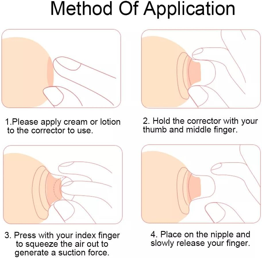 Nipple Everter for Breastfeeding Support, Nipple Corrector, Aids in Latch by Drawing Out Flat or Inverted Nipples for Nursing Moms (4 PCS) image number 3