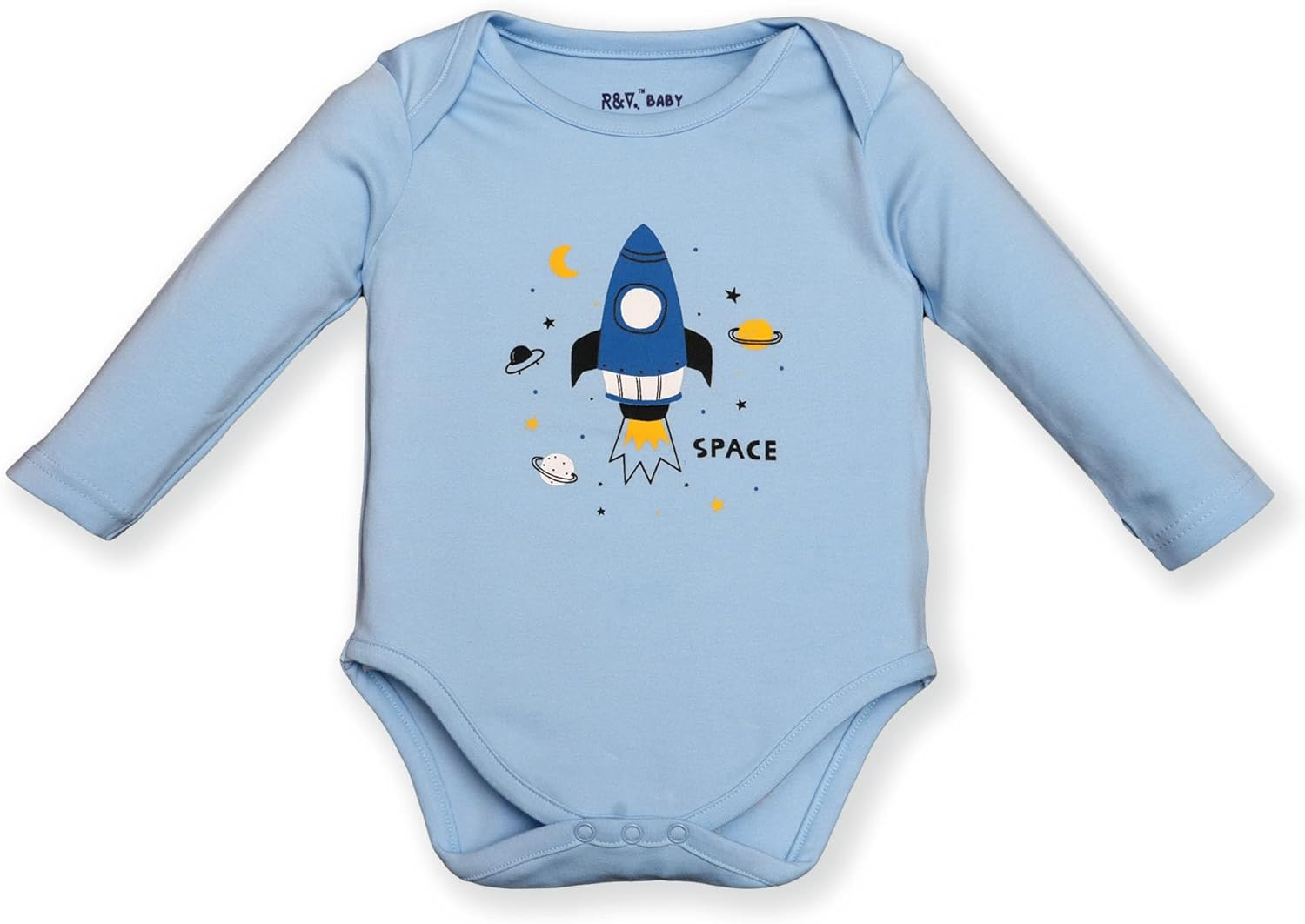 Baby 6 Piece Bodysuit Set with Space-Themed Print, Long Sleeves, 100% Cotton (Multi Pack of 6) image number 6