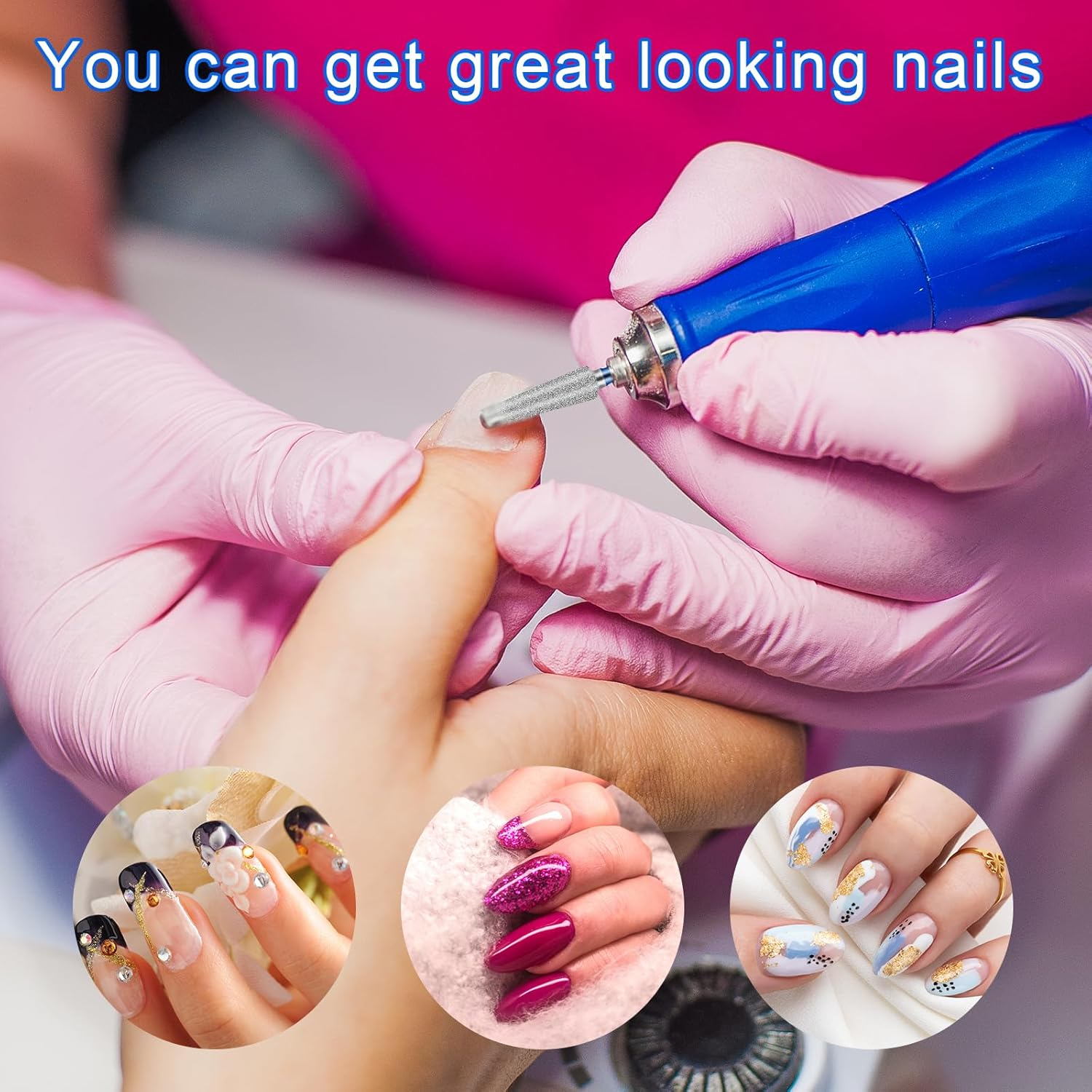 Pack of 3 Nail Drill Bits Attachments Tungsten Alloy Nail Drill Bit Set Drill Bit for Nails Carbide Bits Remove Gel Acrylic Cuticles Professional Nail Cutter Grinding Heads for Manicure image number 2