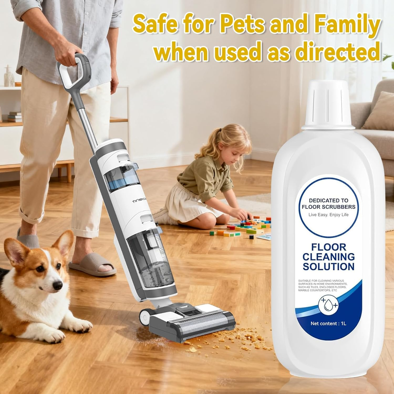 1Packs Floor Cleaner Solution Compatible with Tineco Cleaning Solution Refill Natural Scented, Deep Clean Streaks & Residue Free for All Robotic Vacuum Mop Cleaner Solution for Hardwood Multi Surface image number 2