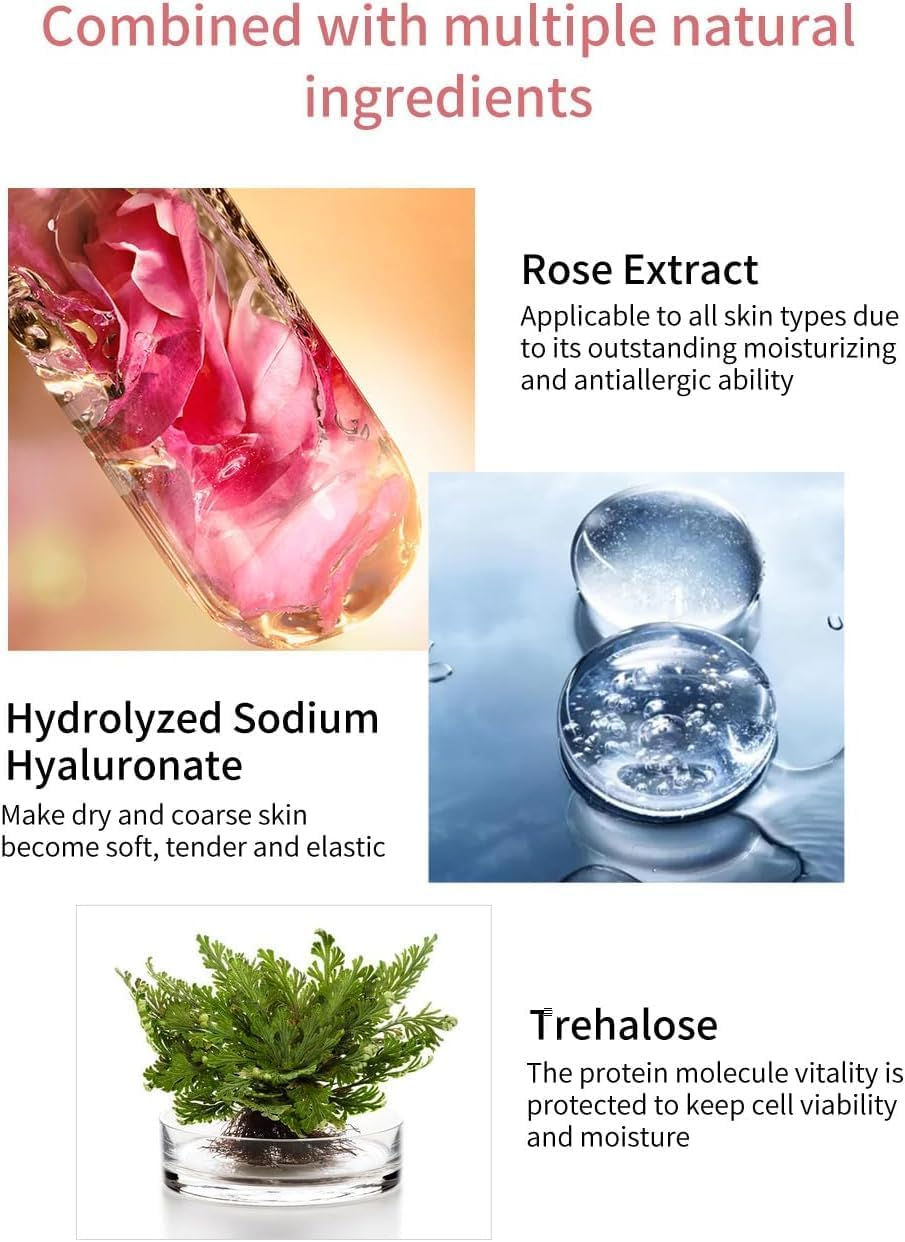 Rose Hydra-Gel under Eye Patches (60 Pcs/30 Pairs) - Collagen & Hyaluronic Acid Eye Masks to Reduce Wrinkles, Fine Lines, Dark Circles & Puffiness, Firming Gel Pads for Men & Women image number 5