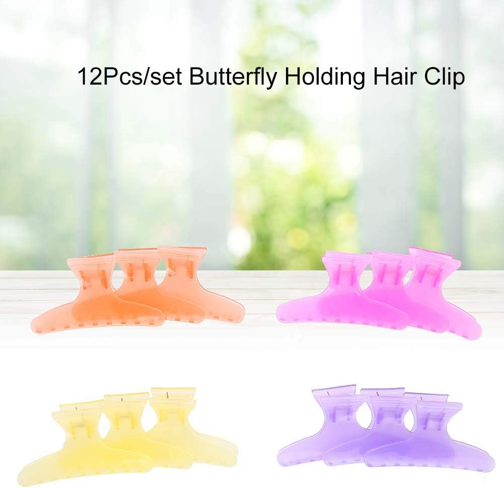 12 Pcs/Set Butterfly Holding Hair Clip, Salon Hair Clip, Hair Section Claw Clips, Hairdressing Tool (Crystal Hair Clip) image number 2
