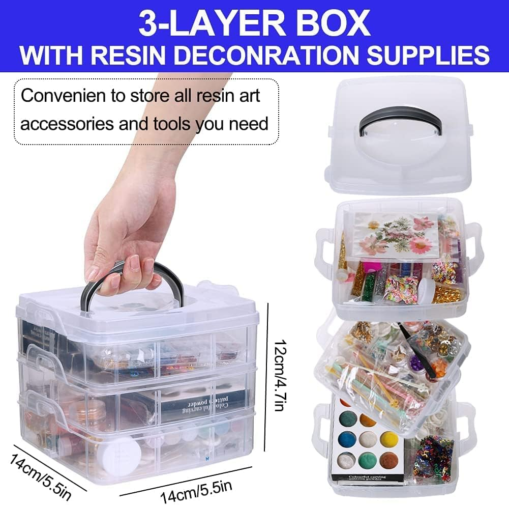 Resin Decoration Accessories Kit, Resin Jewelry Making Supplies Kit with Dried Flowers, Resin Glitter, Gold Foil Flakes and Epoxy Resin Fillers for Resin Crafts Lovers image number 1