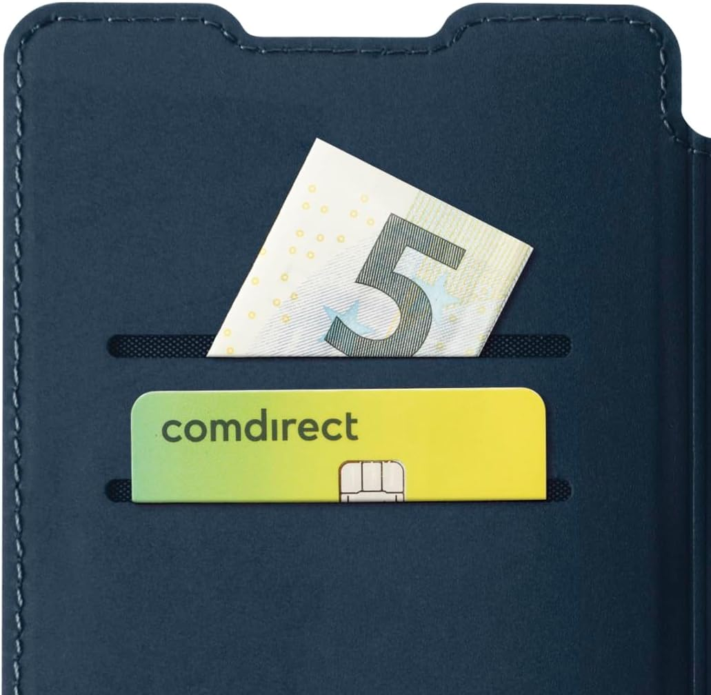 Hama Mobile Phone Case for Samsung Galaxy S25 Ultra (Mobile Phone Case, Flip Case, Case with 2 Card Slots, Shockproof, Scratch-Resistant, Elegant All-Round Protection, Soft, Slim, Soft Surface) Blue