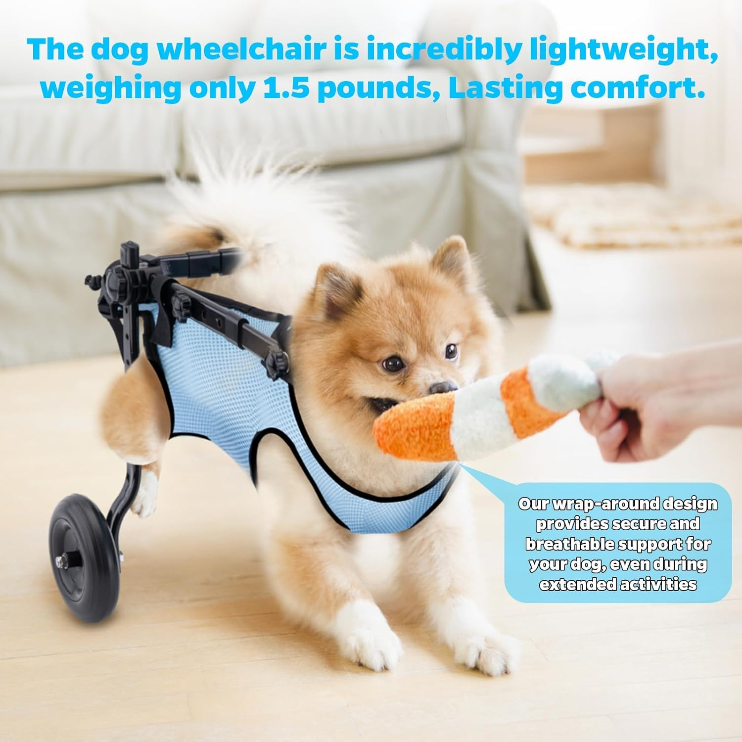 Celestaura Dog Wheelchair for Back Legs, Dog Wheelchair Cart, Doggy/Cat Wheelchair with Disabled Hind Legs Walking, Mobility Aids for Small Pets Hind Limbs, Dog Carts with Wheels, Light Weight,S image number 3